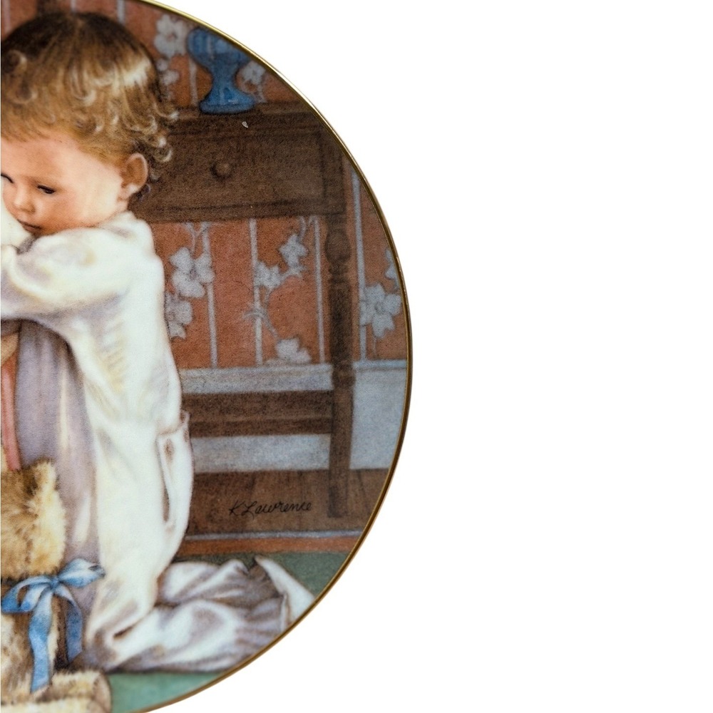 Danbury Mint Bedtime Prayers Kathy Lawrence Young Innocence Collector Plate 1991 - Picture 4 of 6
